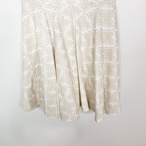 Diane Von Furstenberg 2 White Cream Jeannie Fit and Flare Dress Henna Sleeveless - Picture 4 of 10